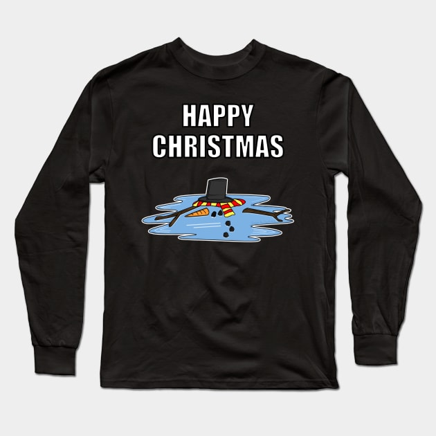 Happy Christmas 2020 Melted Snowman Funny Long Sleeve T-Shirt by doodlerob